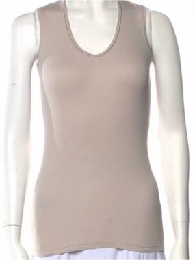 Brunello Cucinelli Taupe Scoop Neck Tank Top